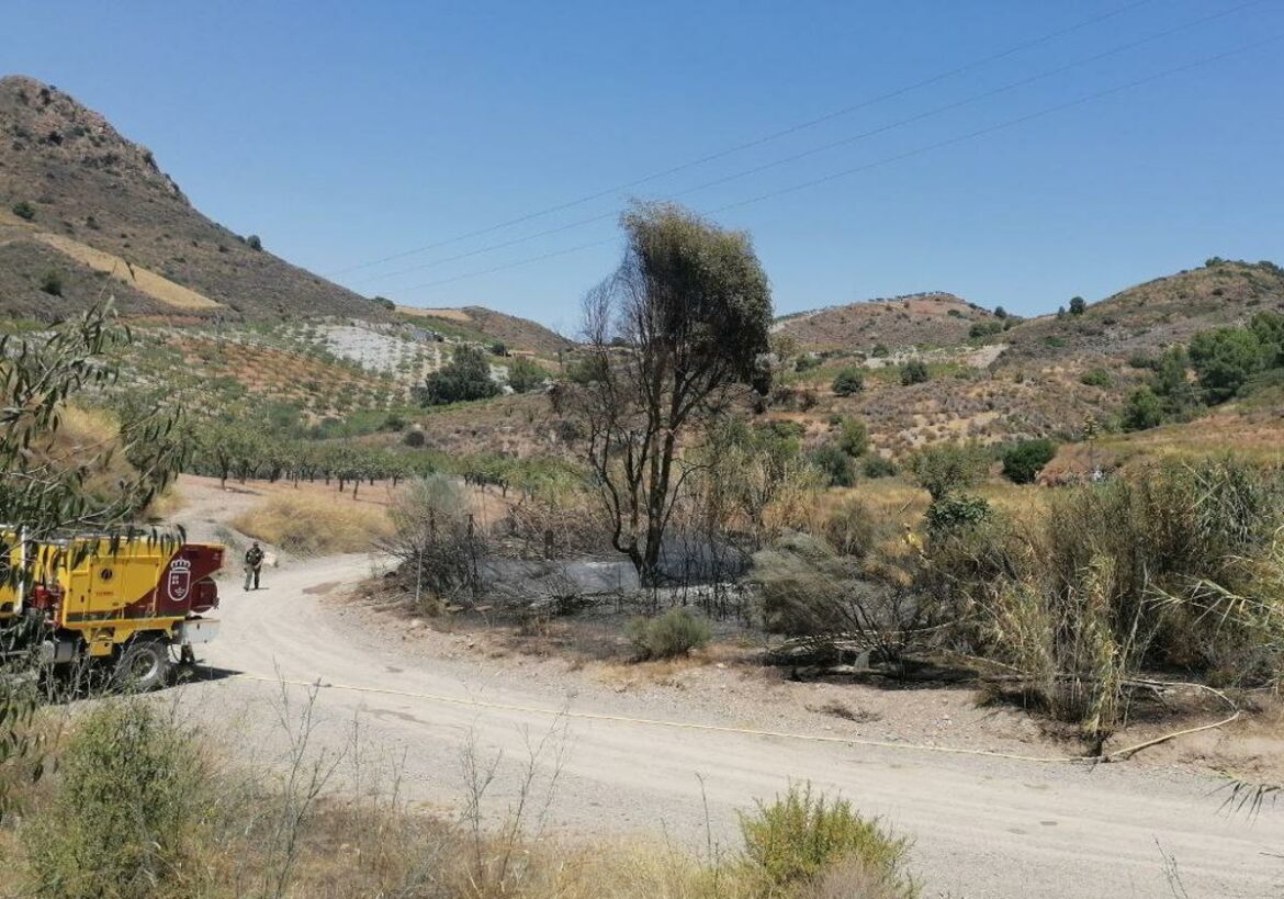 Apagan un conato de incendio en una rambla de la Sierra de la Almenara en Lorca