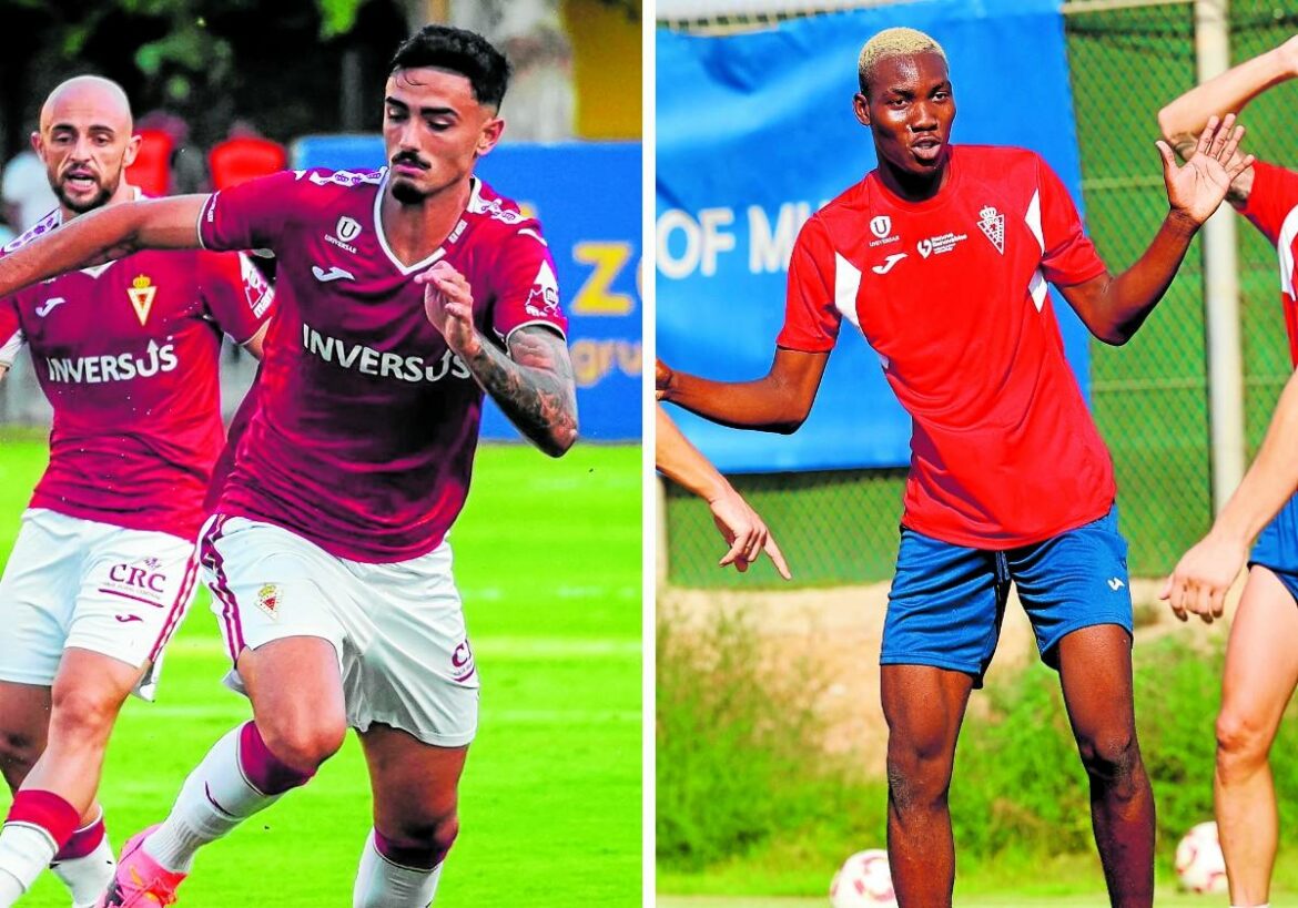 Cadorini y Seyram, dos talentos sin techo que opositan a ser el ‘9’ del Real Murcia