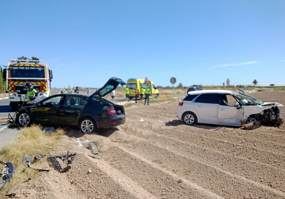 Dos heridos al chocar cuando circulaban por Torre Pacheco