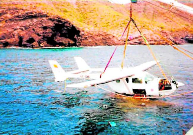 Aeronave que cayó al mar cerca de Cabo de Palos en agosto de 2002.