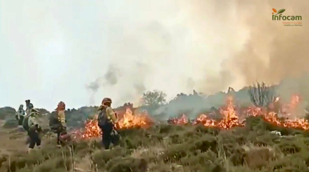 Cerca de 3.000 hectáreas arrasadas en el incendio aún sin control de Guadalajara