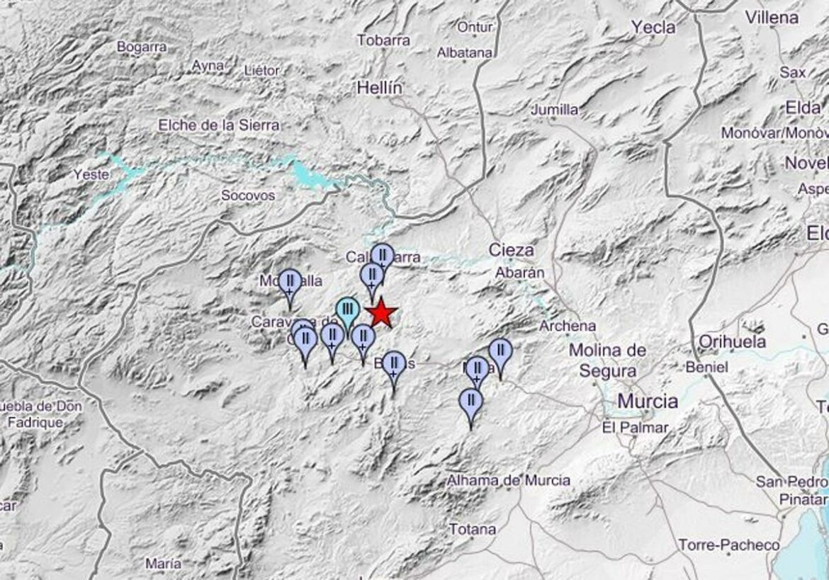Un terremoto de 3,5 grados se deja notar en Calasparra esta madrugada