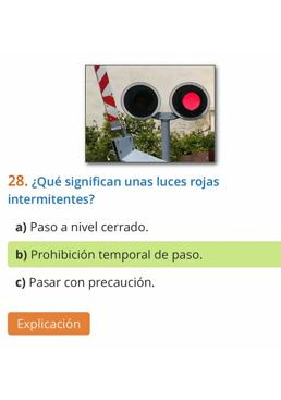 Imagen - Respuesta de un examen teórico de conducir.
