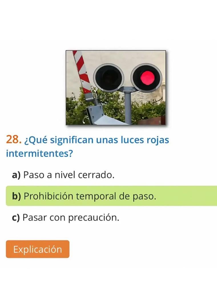 Imagen - Respuesta de un examen teórico de conducir.