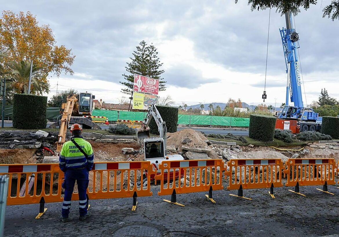 El Ayuntamiento de Murcia confirma que será necesario sustituir una sección del colector dañado en Miguel Indurain