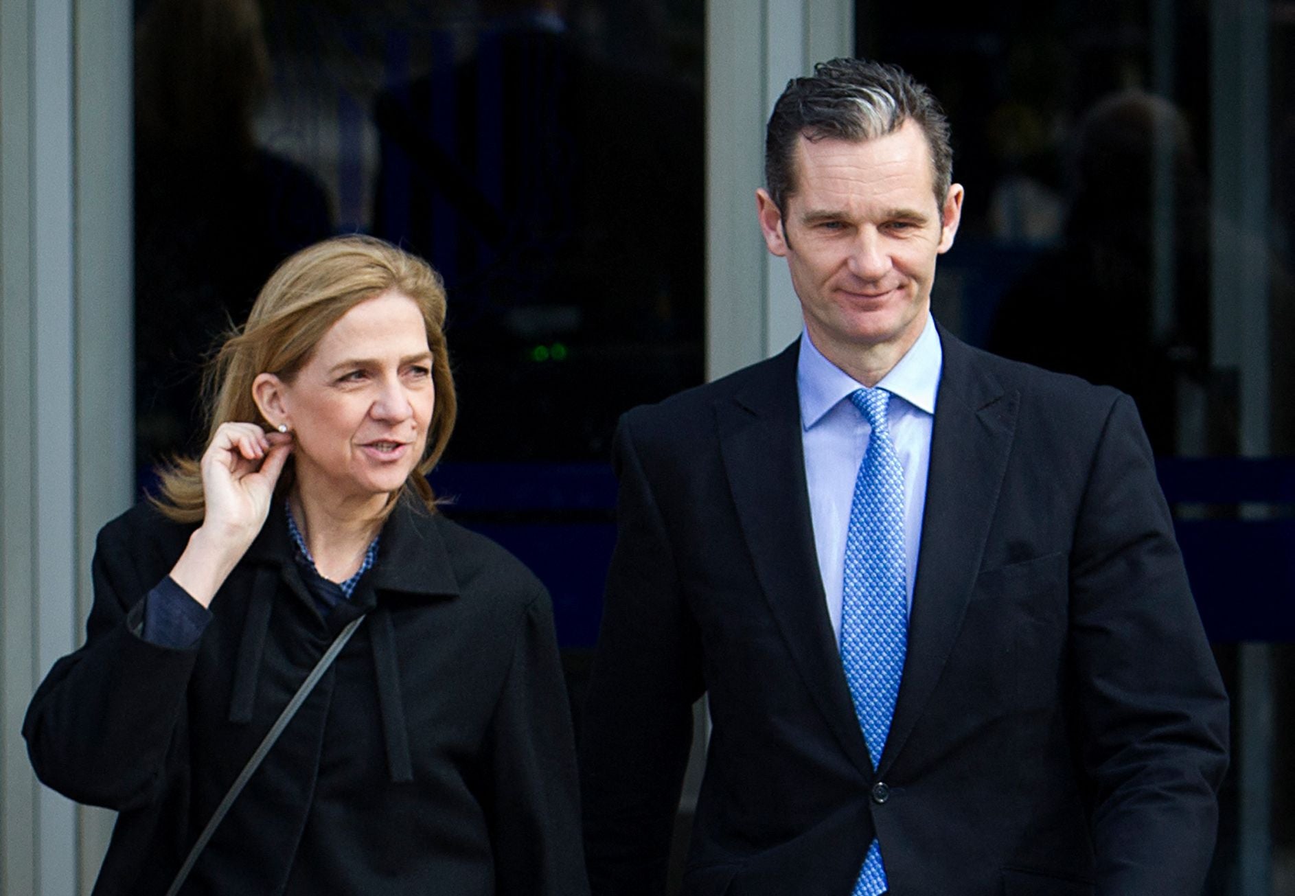 La infanta Cristina e Iñaki Urdangarin, saliendo de un acto en Palma de Mallorca en febrero de 2016 cuando aún estaban casados.