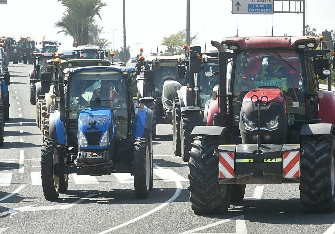 La protesta del campo del día 29 prevé cuatro cortes de autovías en la Región de Murcia