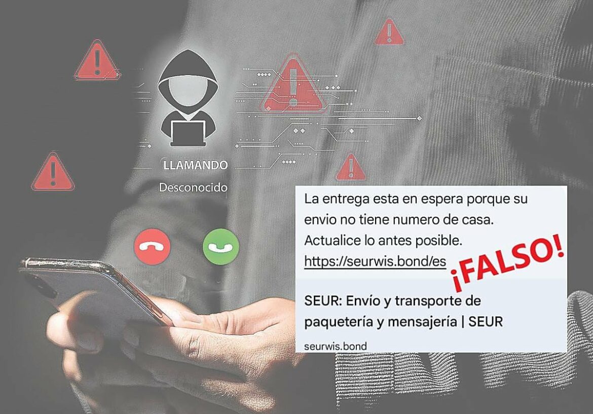 Alertan del envío masivo de mensajes fraudulentos suplantando empresas de mensajería