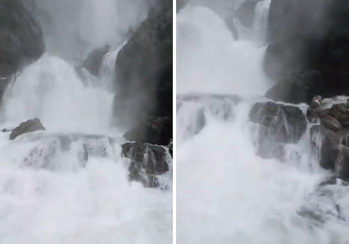 El primer reventón de los Chorros del río Mundo deja estas imágenes espectaculares