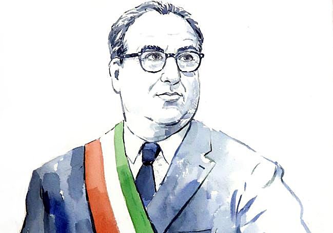 Retrato de Antonio Mirra, alcalde (sindaco) de Santa Maria Capua Vetere, realizado por Zacarías Cerezo.