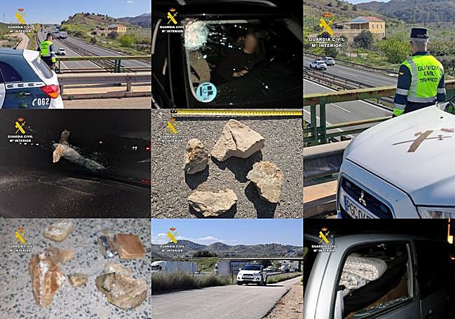 Investigan a dos menores por tirar piedras a vehículos que circulaban por la autovía A-7 en Santomera