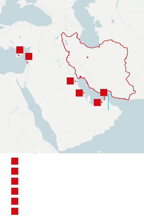 Los mapas que muestran cómo Irán amplía el frente de batalla