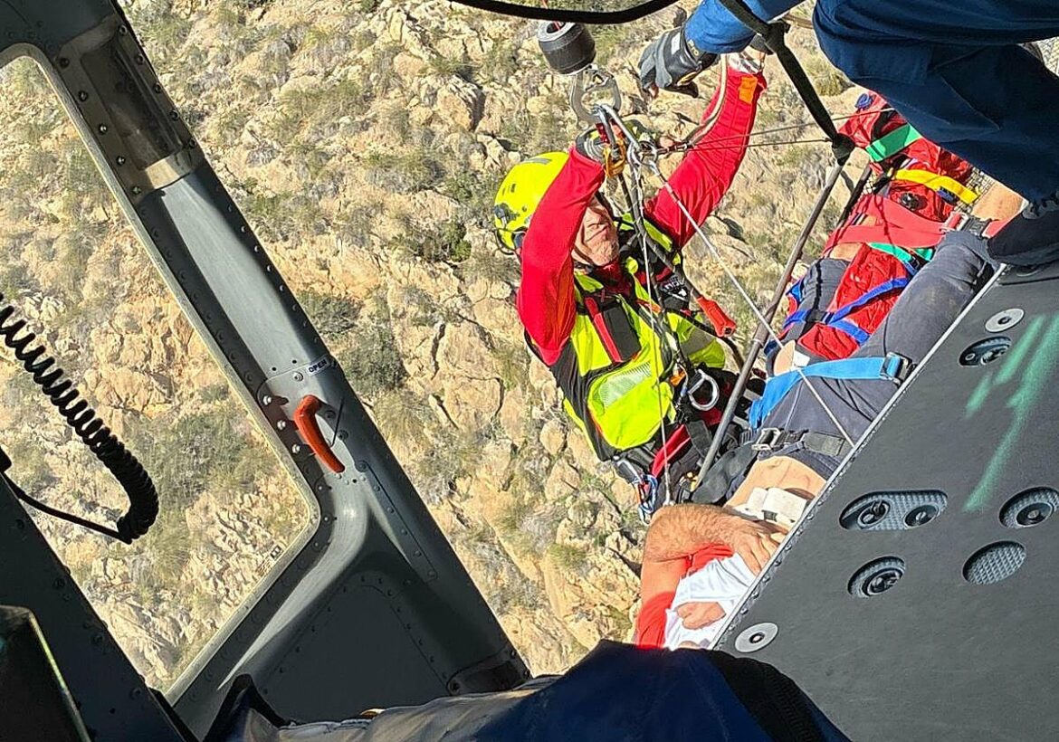 Rescatado un senderista en Mazarrón tras sufrir un accidente en la Sierra de las Moreras
