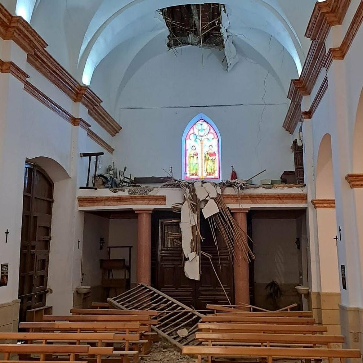 Colapsa parte del techo de la Iglesia de los Santos Patronos de Calasparra