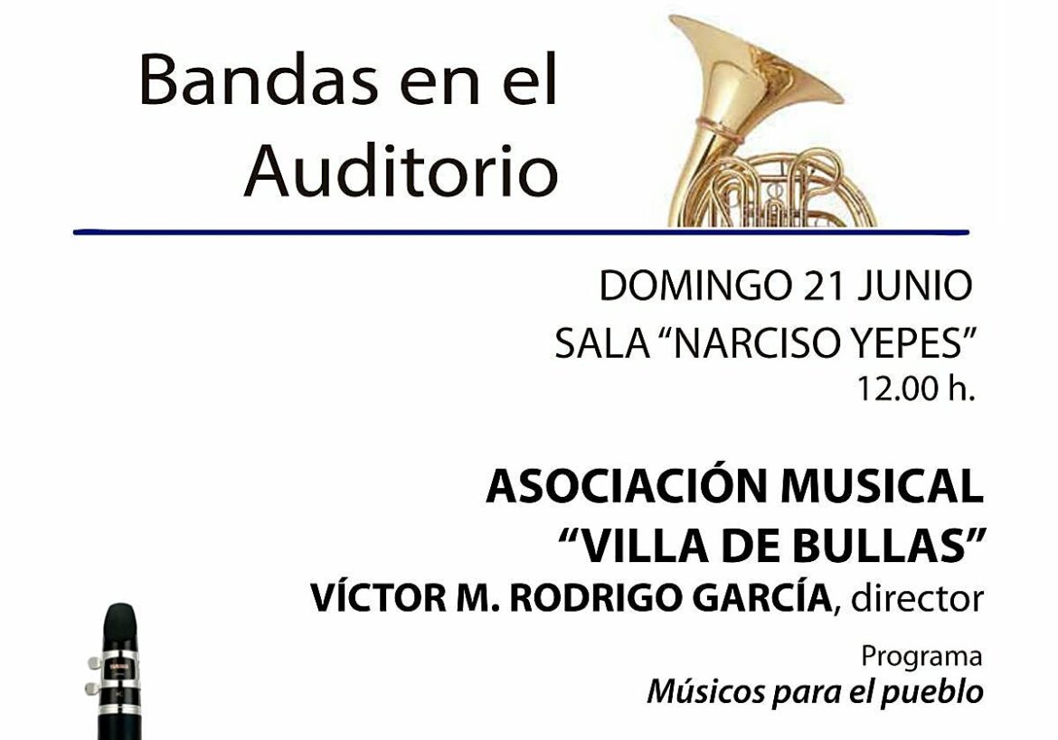 Concluye el ciclo ‘Bandas en el Auditorio’ con la actuación de las asociaciones Villa de Bullas y Euterpe de Santomera