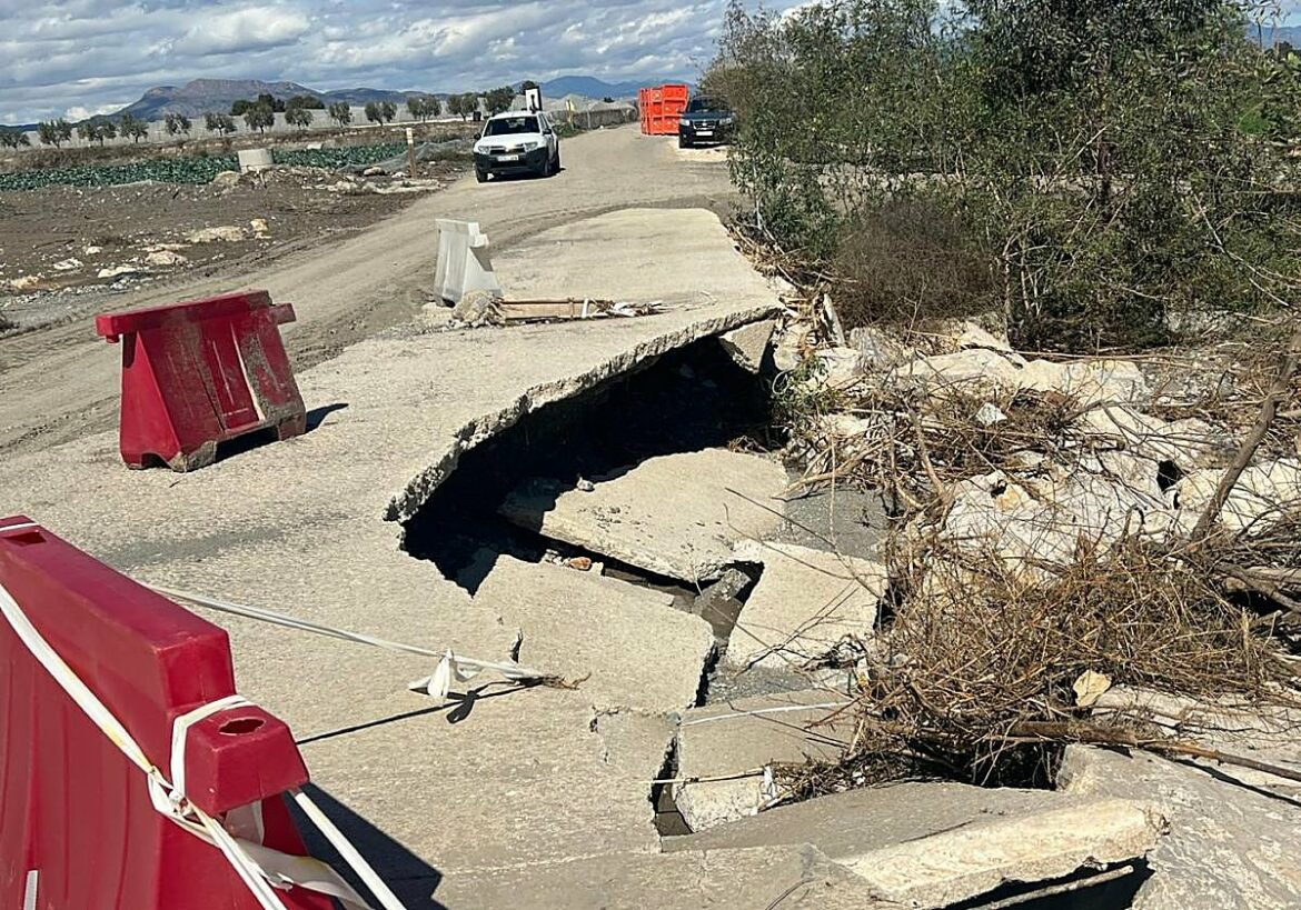 Destinan más de 340.000 euros en Lorca a reparaciones urgentes de caminos dañados por la dana