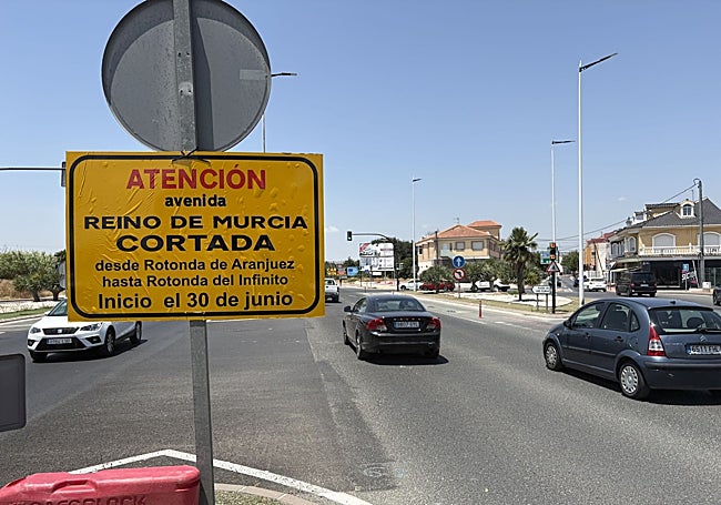 El fin de las obras en Ronda Sur da paso a cortes totales de tráfico al norte de la ciudad de Murcia